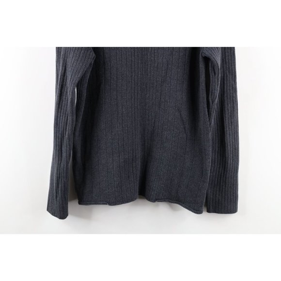 Vtg 90s Calvin Klein Womens Medium Faded Striped Ribbed Knit Turtleneck Sweater - Picture 7 of 7